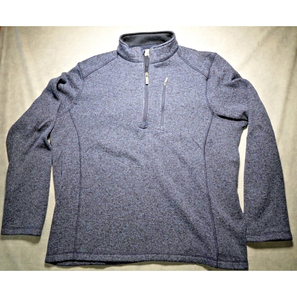 Woolrich Sweater Mens XL Blue Quarter Zip Long Sleeve Pullover